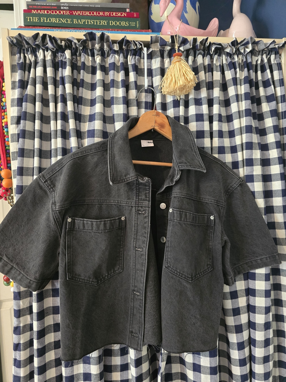SO Black Cropped Denim Jacket